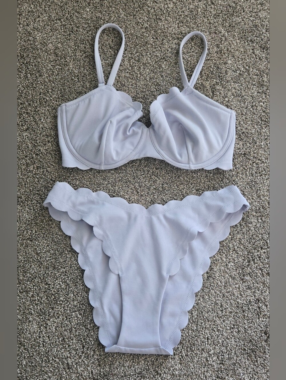 Victoria's Secret Lt Blue Scallop Underwire Bikini M/34DD